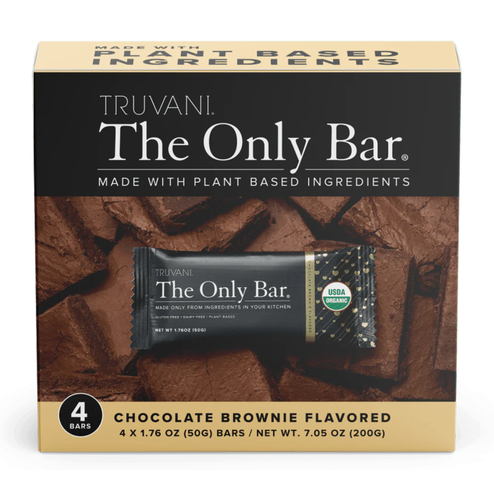 Truvani The Only Bar Chocolate Snack Bar - 4 Count, 7.05oz. - Front view
