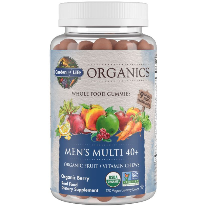 Garden of Life Organics Men's 40+ Multi, Berry Flavor, 120 Gummies