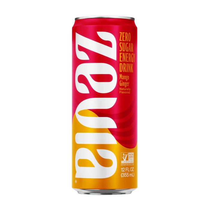 Zevia Zero Calorie Energy Mango Ginger, 12 oz.