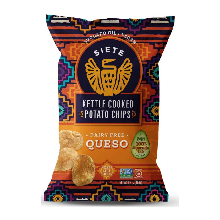 Siete Kettle Cooked Potato Chips Queso - Front view