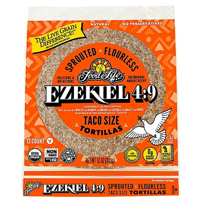 Food for Life Ezekiel 4:9 Taco Size Sprouted Grain Tortillas - Front view