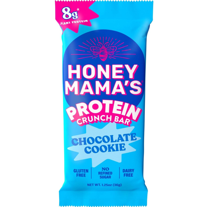 Honey Mama's Chocolate Cookie Protein Crunch Bar - Front view