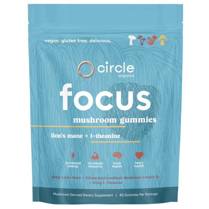 Circle Organics Focus Mushroom Gummies - Front view