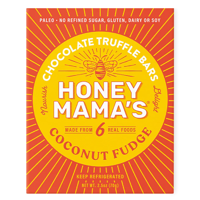 Honey Mamas Chocolate Truffle Bar Coconut Fudge - Front view