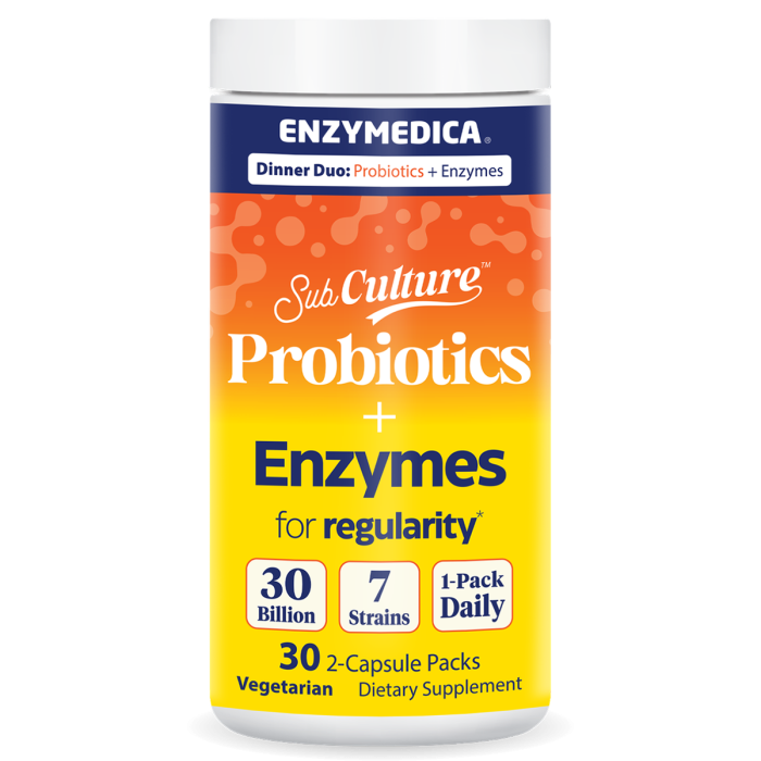 Enzymedica SubCulture Probiotics + Enzymes for Regularity - Front view