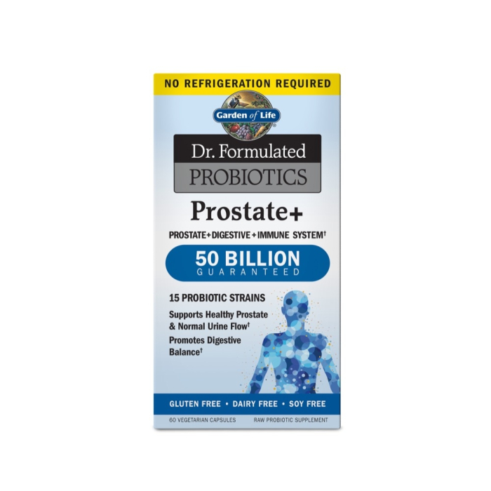 Garden of Life Dr. Formulated Probiotics Prostate+, Shelf Stable, 60 Vegetarian Capsules