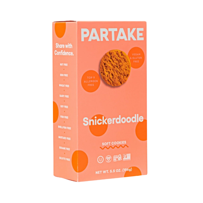 Partake Foods Soft Baked Snickerdoodle Cookies - Front view