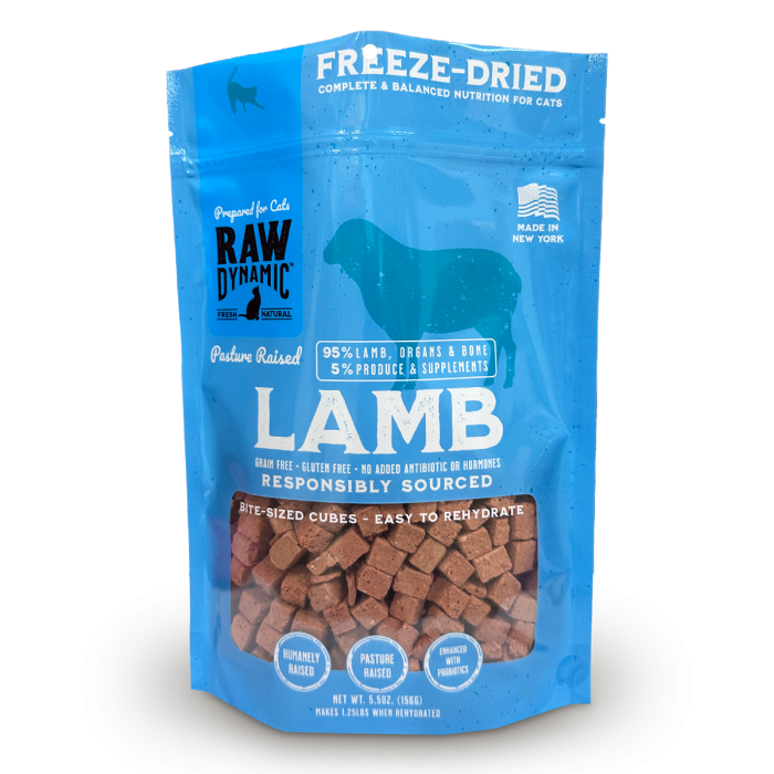 Raw Dynamic Lamb Freeze Dried Food for Cats - Front view