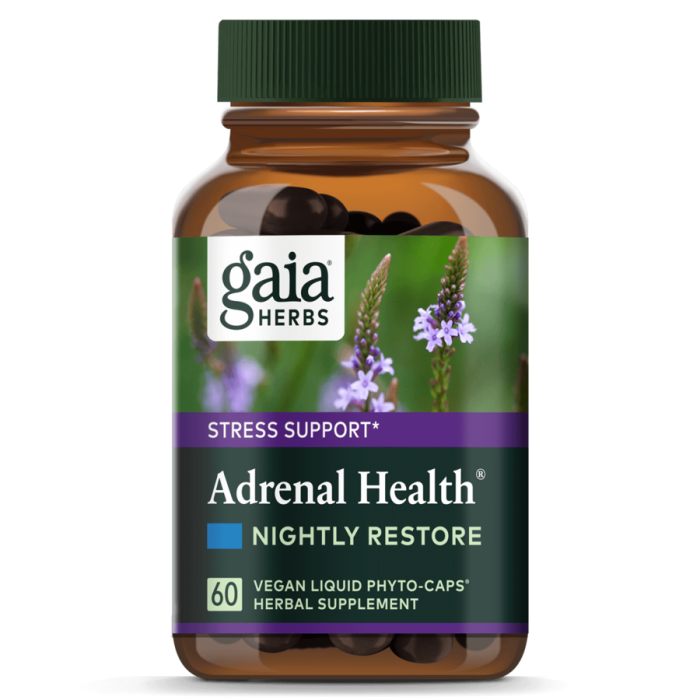 Gaia Adrenal Health Nightly Restore, 60 Capsules