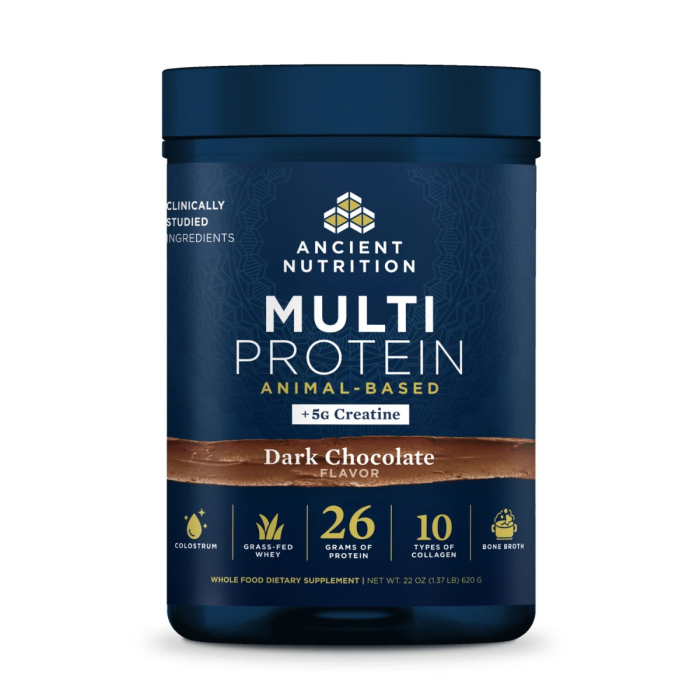 Ancient Nutrition Multi Protein + Creatine Dark Chocolate Flavor - Front view
