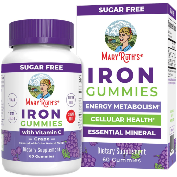 MaryRuth's Iron Gummies Grape - Front view