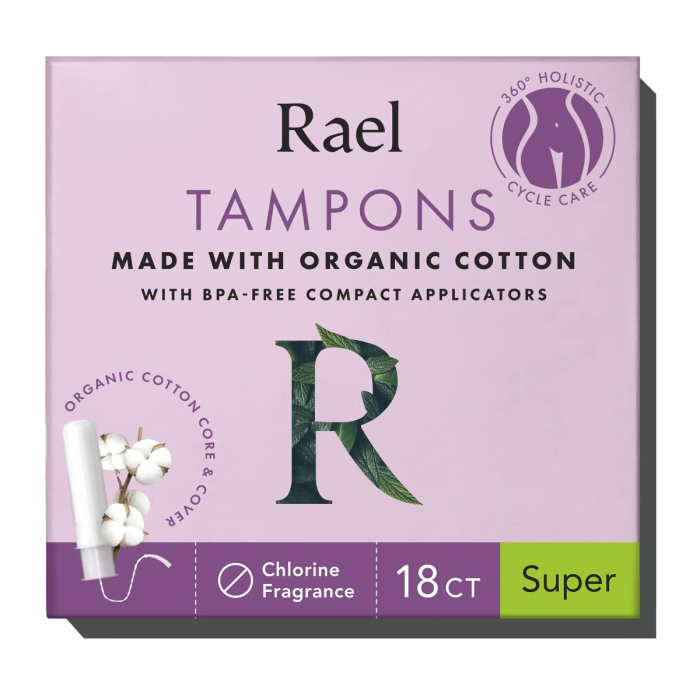 Rael Organic Cotton Tampons Super - Front view