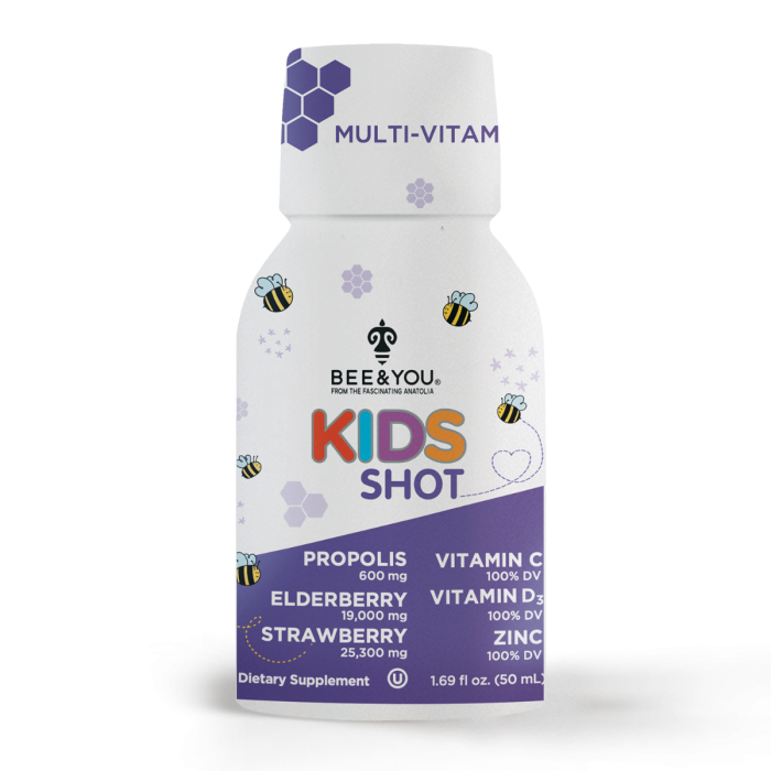 Bee & You Elderberry Immune Support Shot Drink for Kids - Front view