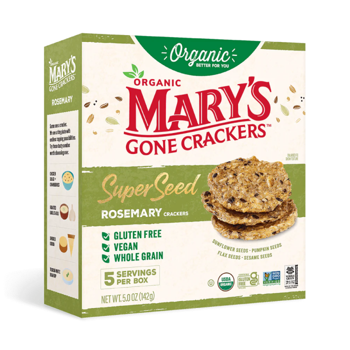 Mary's Gone Crackers Organic Super Seed Crackers Rosemary - Front view