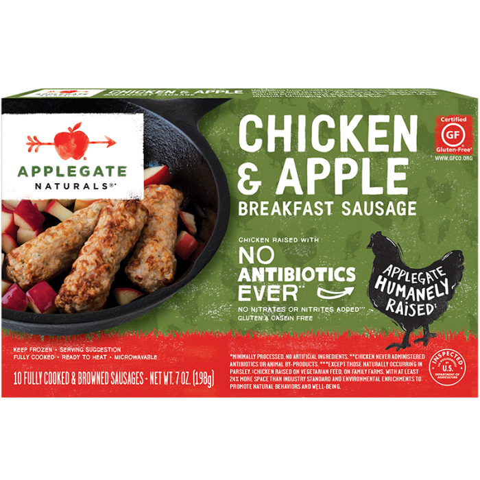 Applegate Naturals Chicken & Apple Breakfast Sausage,
