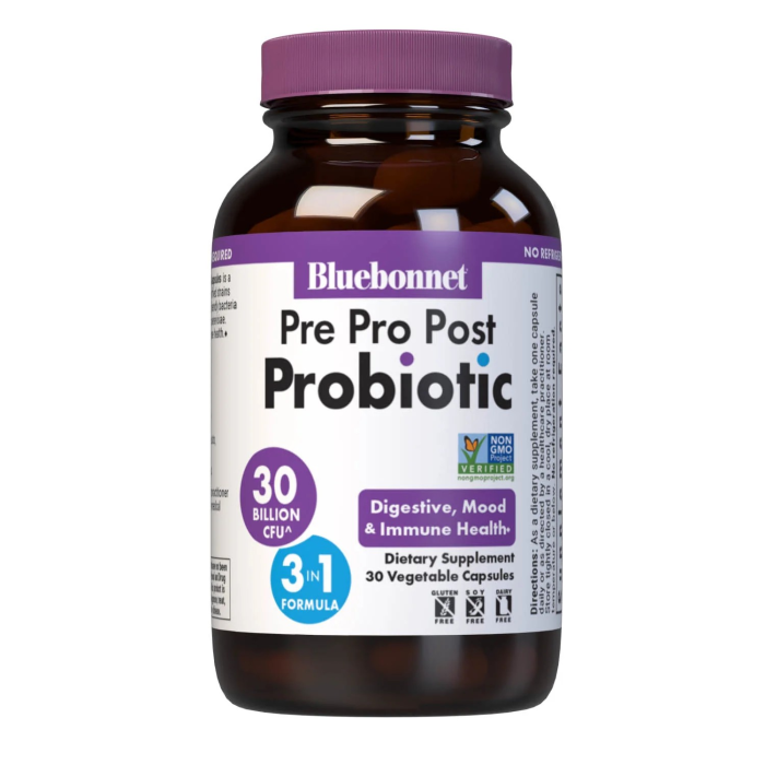 Bluebonnet Pre Pro Post Probiotic 30 Billion CFU^ - Front view
