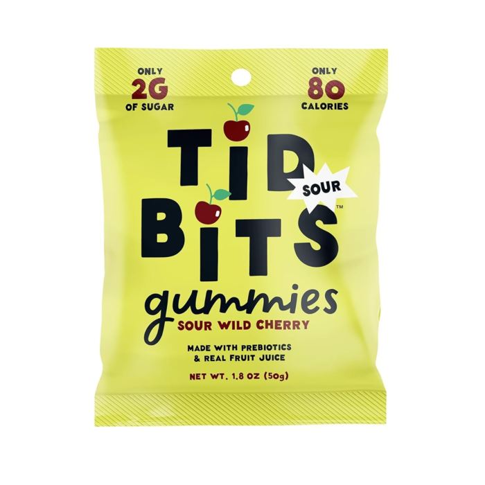 TiDBiTS Sour Wild Cherry Candy Gummies - Front view