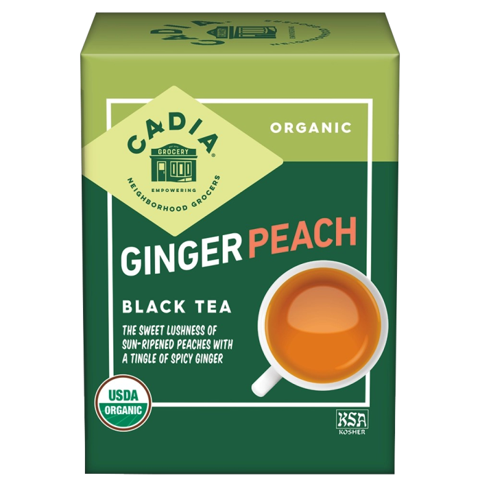 Cadia Organic Ginger Peach Black Tea - Front view