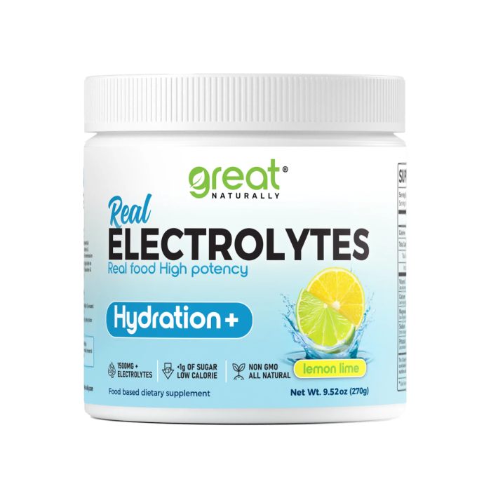 Great Naturally Electrolytes Hydration+ Lemon Lime - Front view
