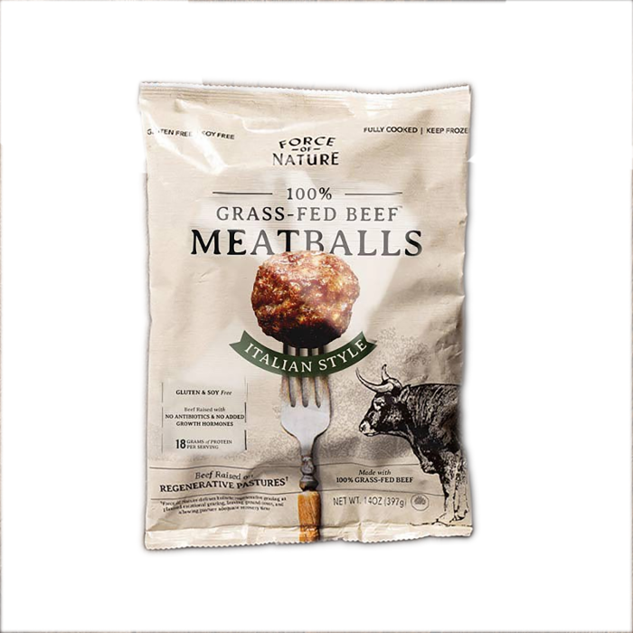 Force of Nature Grass Fed Beef Italian Style Meatballs - Front view
