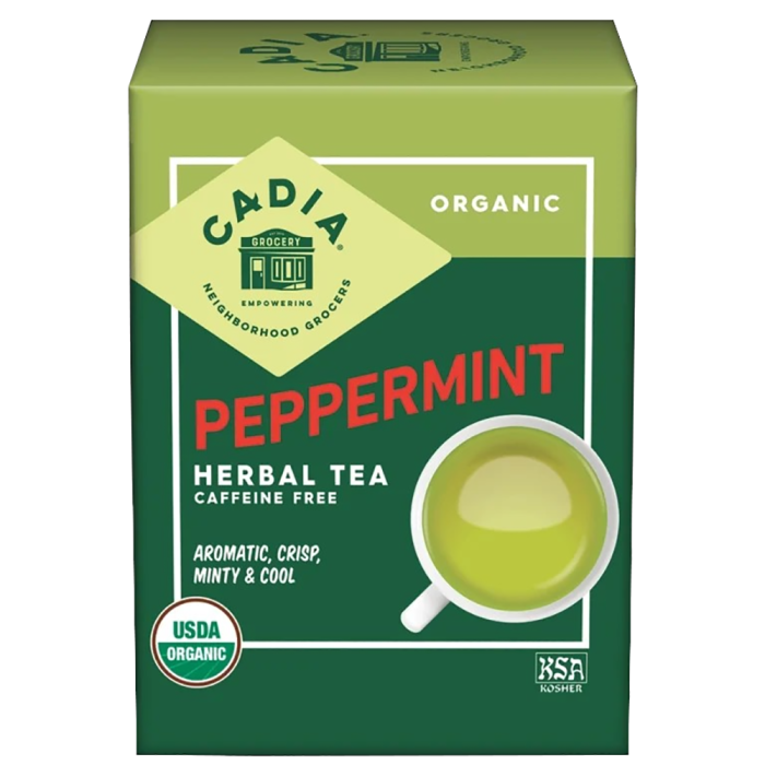 Cadia Organic Peppermint Herbal Tea - Front view