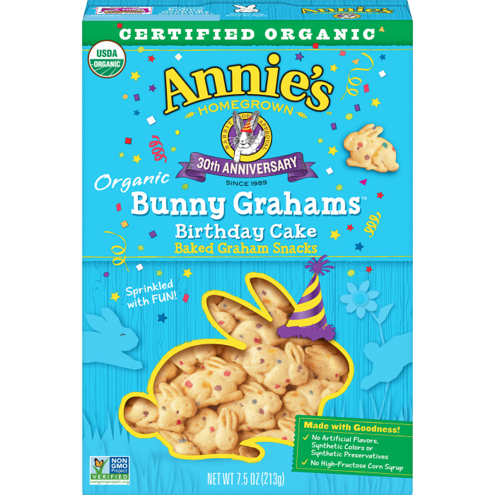 Annie's Organic Birthday Cake Bunny Grahams, 7.5 oz.