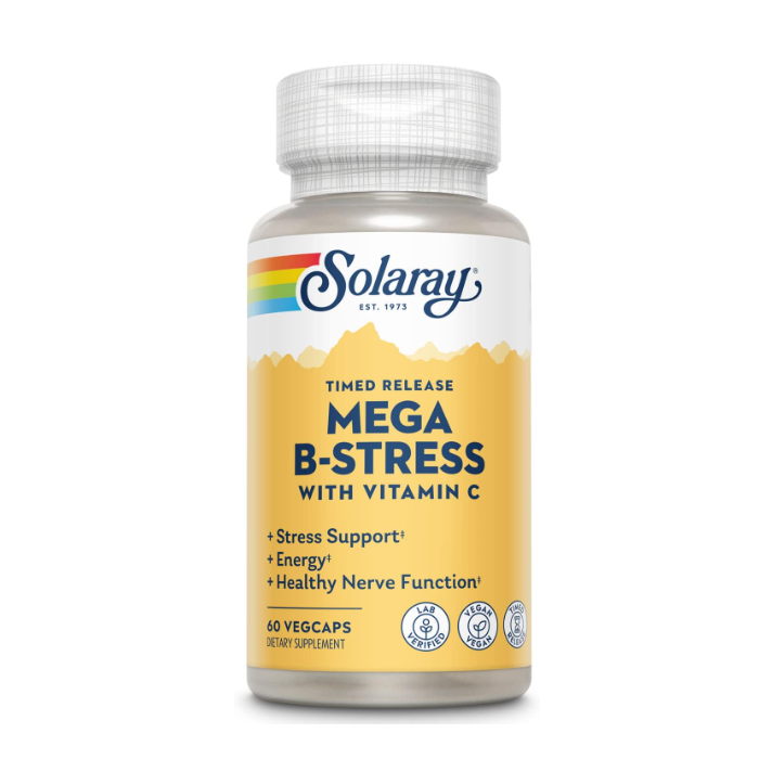 Solaray Mega B-Stress 2-Stage Time Release, 60 Capsules