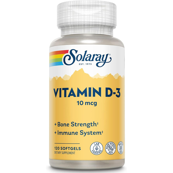 Solaray Vitamin D-3, 400 IU - Front view