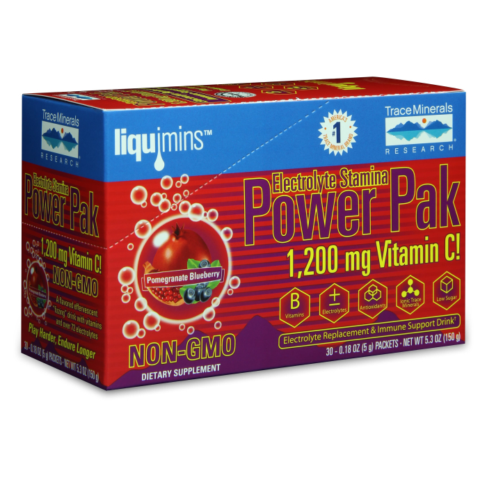 Trace Minerals Electrolyte Stamina Power Pak, Pomegranate Blueberry Flavor, 30-Packets