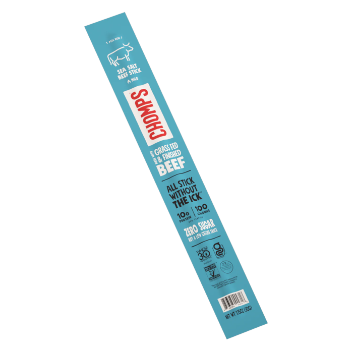 Chomps Sea Salt Beef Stick - Front view