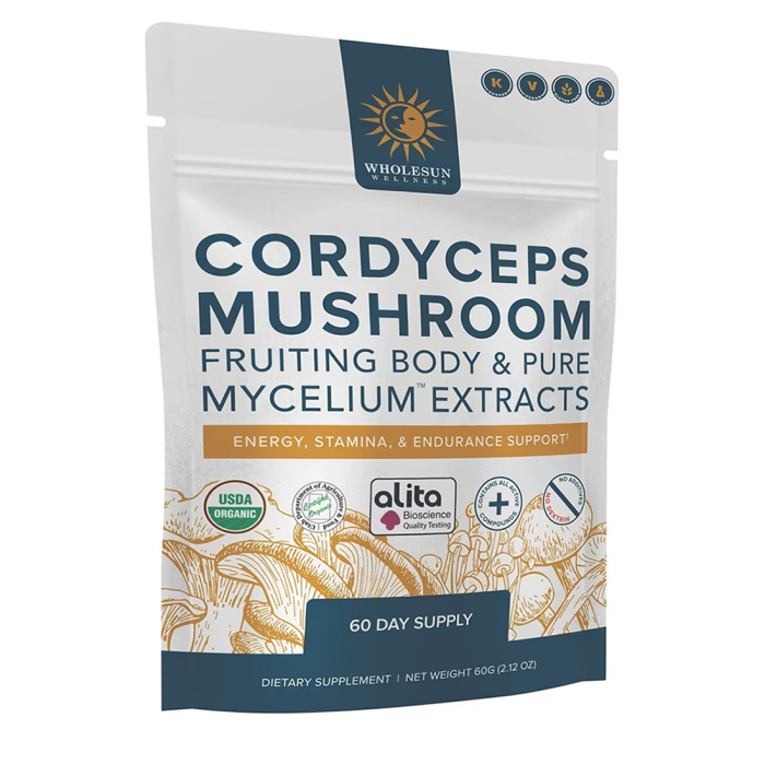 Wholesun Wellness Cordyceps Mushroom Extract Powder - Front view