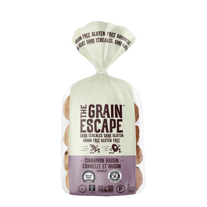 The Grain Escape Cinnamon Raisin Bagels - Front view