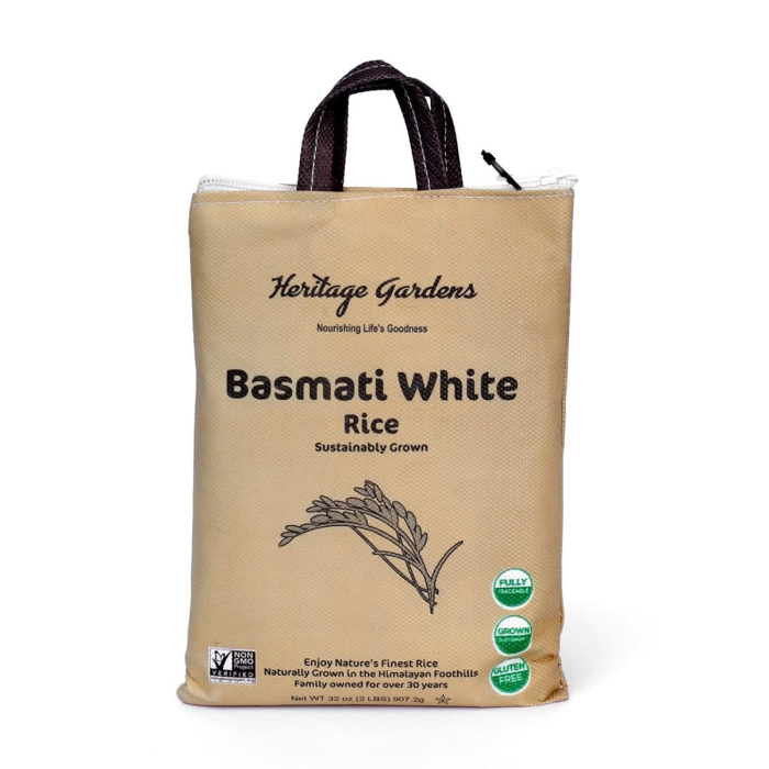 Heritage Gardens Rice White Basmati - Front view