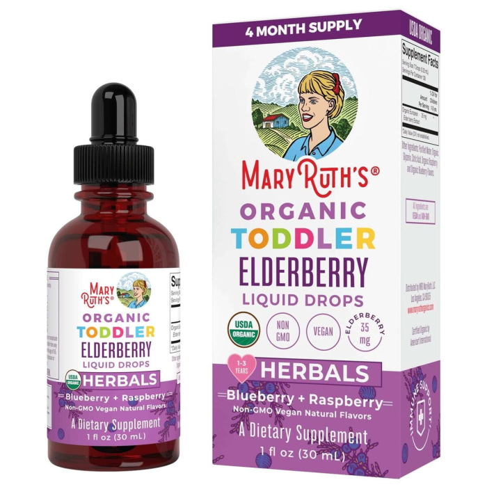 MaryRuth's Organic Toddler Elderberry Liquid Drops - Front view