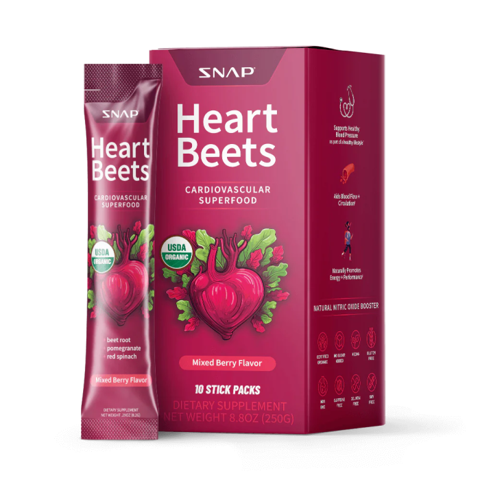 Snap Supplements Heart Beets Cardiovascular Superfood - Front view