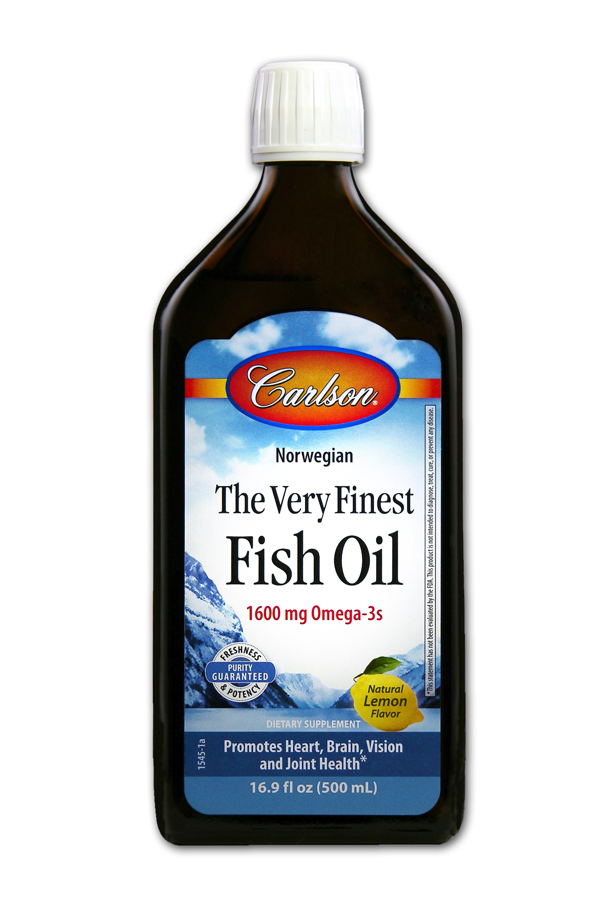 Fish Oil Liquid Omega-3s, Lemon Flavor, 16.9 oz., Carlson