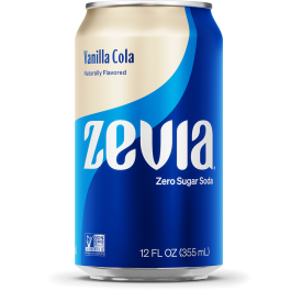Zevia Zero Sugar Soda Vanilla Cola, 12oz.