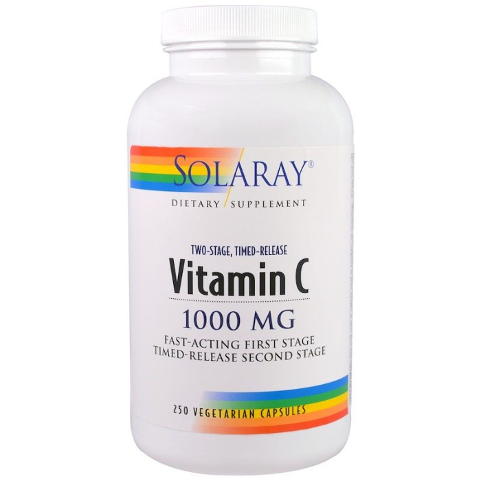 Solaray Time Released Vitamin C, 1000mg, 250 Capsules