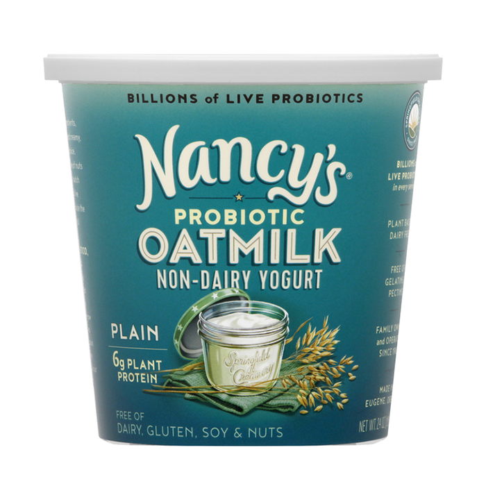 Nancy's Probiotic Non-Dairy Oatmilk Plain Yogurt - Front view