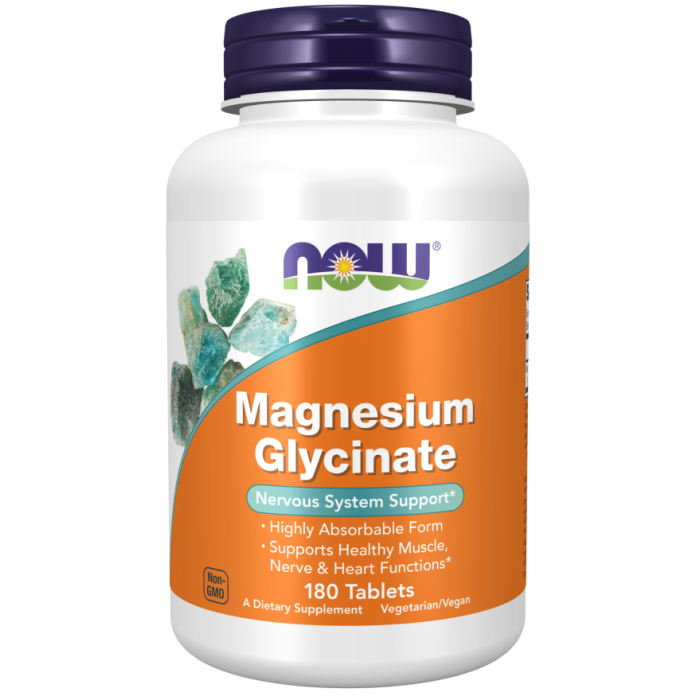 NOW Foods Magnesium Glycinate - 180 Tablets