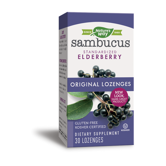 Nature's Way Sambucus Black Elderberry, 30 Lozenges