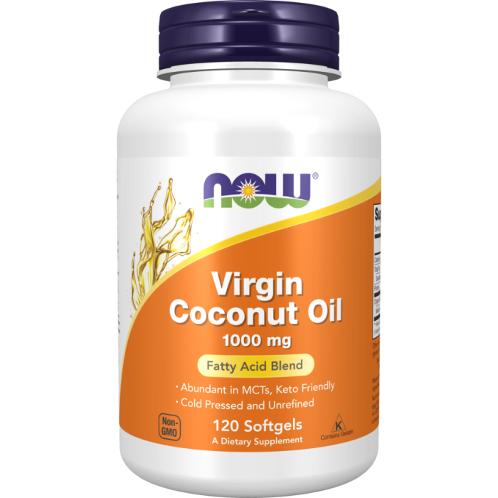 NOW Foods Virgin Coconut Oil 1000 mg - 120 Softgels