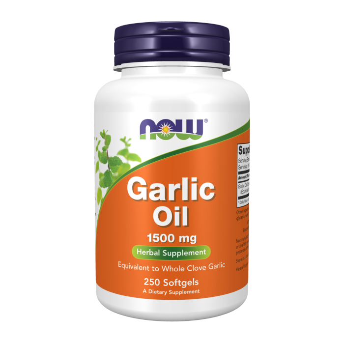 NOW Foods Garlic Oil 1500 mg - 250 Softgels