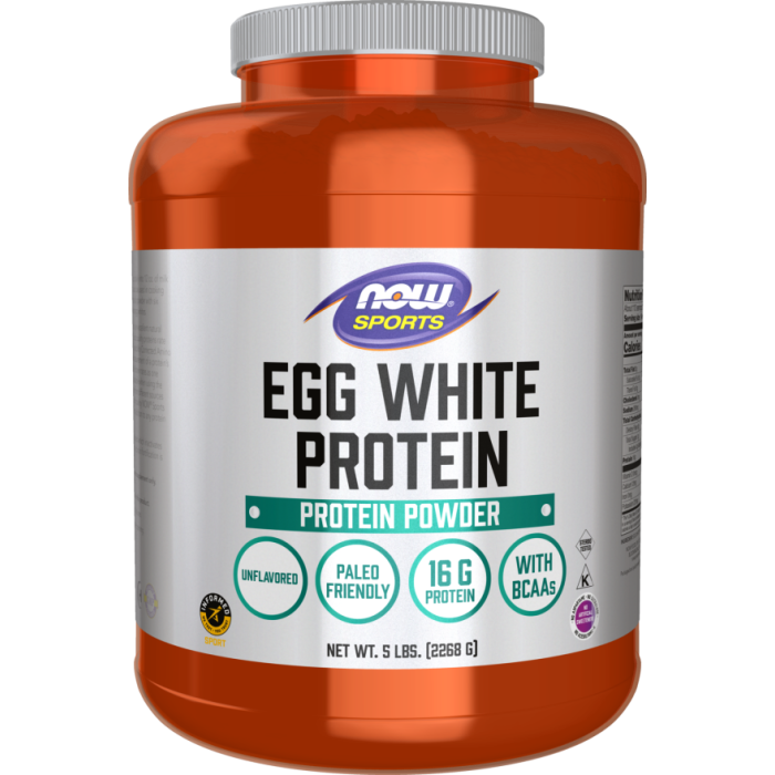 NOW Foods Egg White Protein, Unflavored Powder - 5 lbs.
