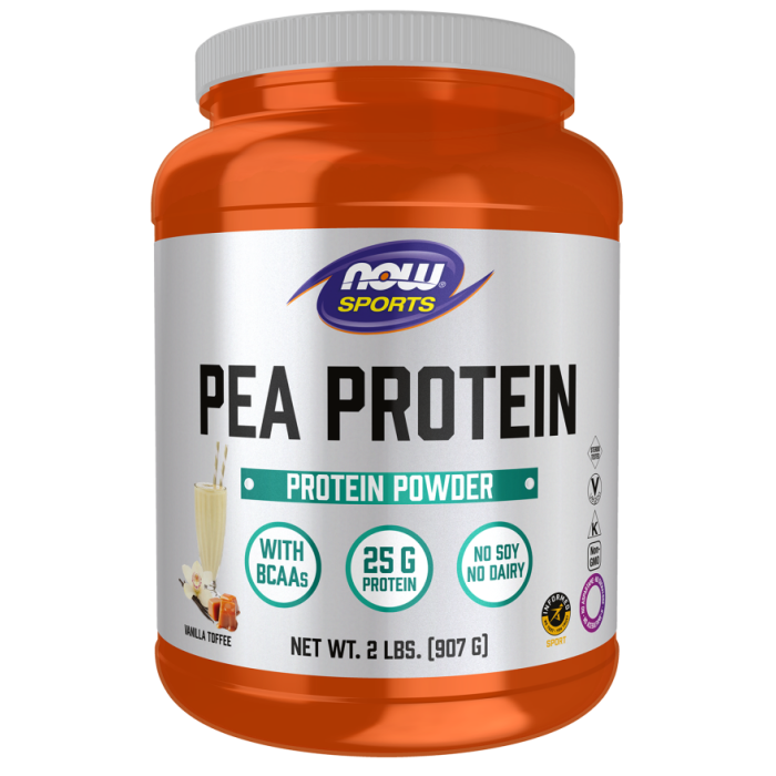 NOW Foods Pea Protein, Vanilla Toffee Powder - 2 lbs.