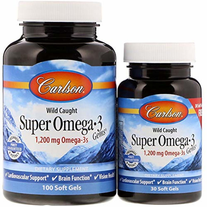 Carlson Super Omega-3 Fish Oil Gems, 100 Softgels + 30 Softgel Bonus Pack