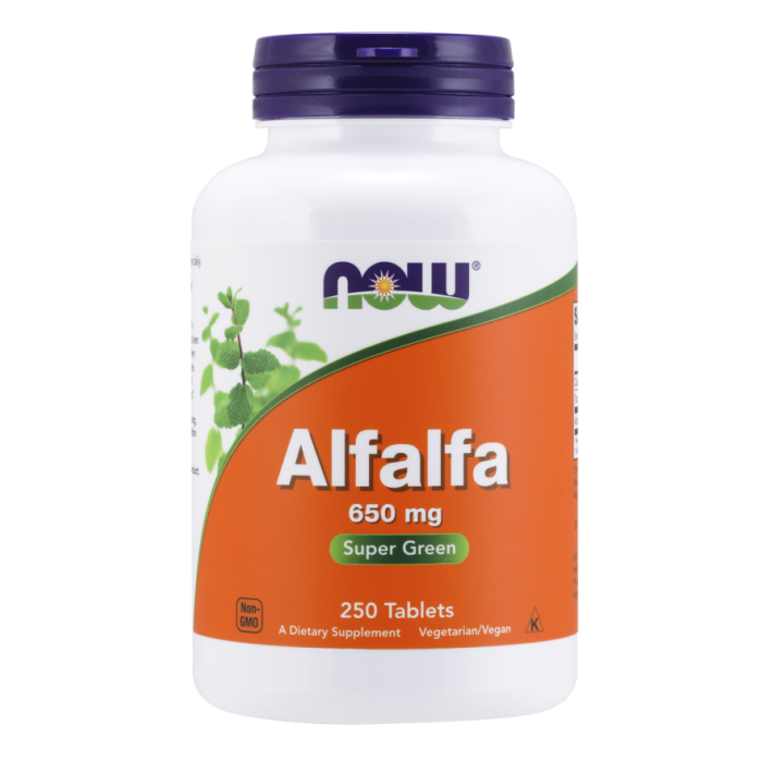 NOW Foods Alfalfa 650 mg - 250 Tablets