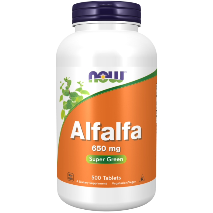 NOW Foods Alfalfa 650 mg - 500 Tablets