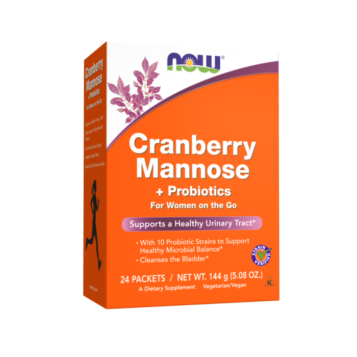 NOW Foods Cranberry Mannose + Probiotics - 24 Packets per Box