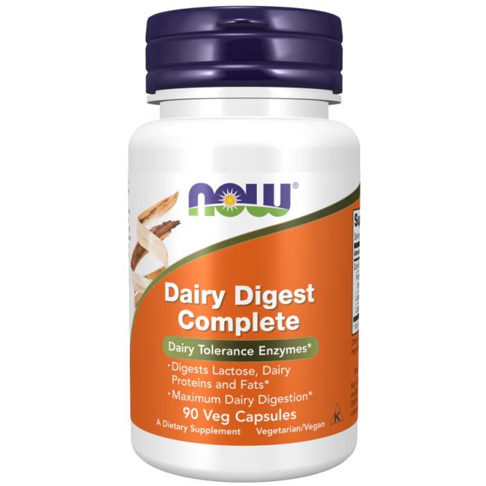 NOW Foods Dairy Digest Complete - 90 Veg Capsules